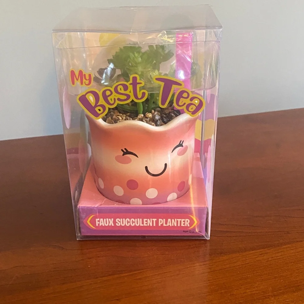Faux Succulent Planter. New in box